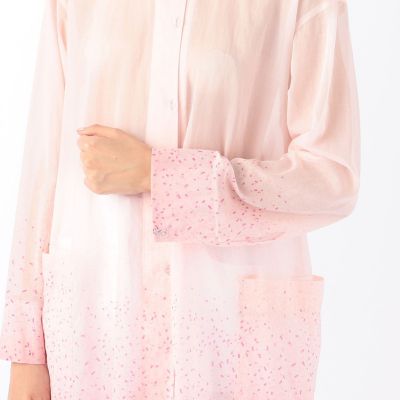 グラデーションチッププリント　ロングシャツワンピース