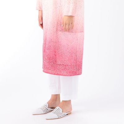 グラデーションチッププリント　ロングシャツワンピース