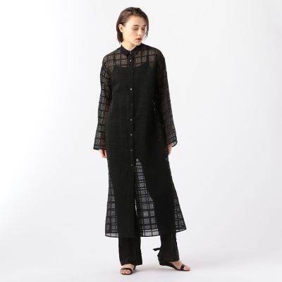 シースルーチェック マキシシャツワンピース 三越伊勢丹オンラインストア 公式