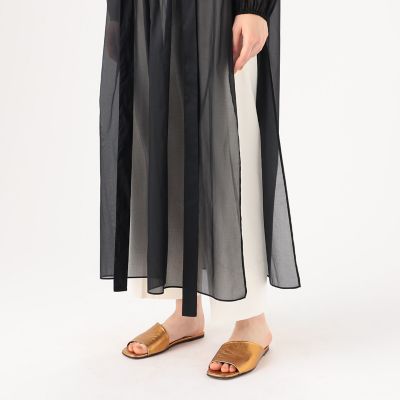 エアリーオーガンザ　ギャザーワンピース