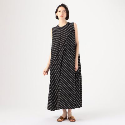 ＜maison TOMORROWLAND＞コットンスムースボーダー　Ａラインマキシワンピース