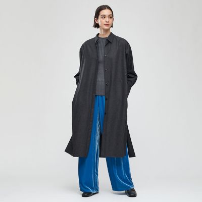 ウールカシミヤポプリンメルトン　シャツワンピース