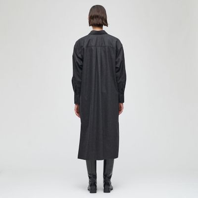 ウールカシミヤポプリンメルトン　シャツワンピース
