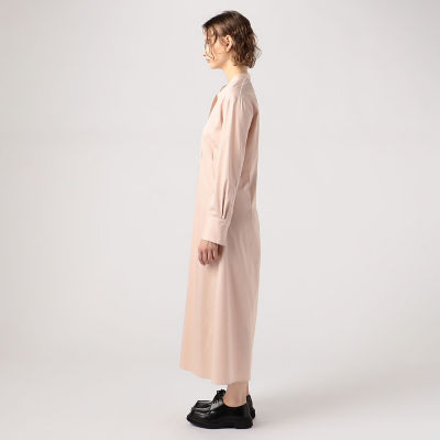 ソフトストレッチサテン ロングシャツワンピース | maison 