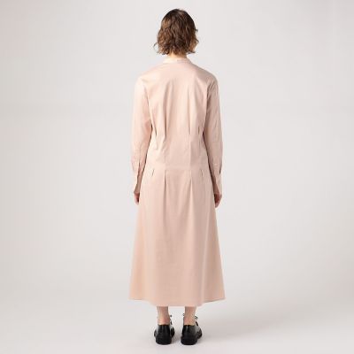 ソフトストレッチサテン ロングシャツワンピース | maison 