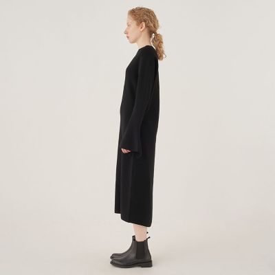 ウールポリステル　ベルスリーブワンピース