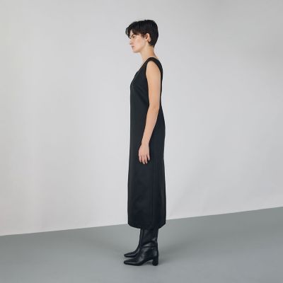 ナイロンハイカウントダブルクロス Vネックワンピース | maison