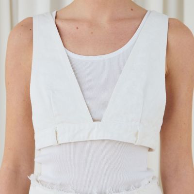 ペインティングホワイトデニム　ブラレット付きマキシスカート