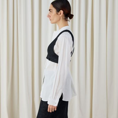 ブラックデニム　ブラレット付きマキシスカート
