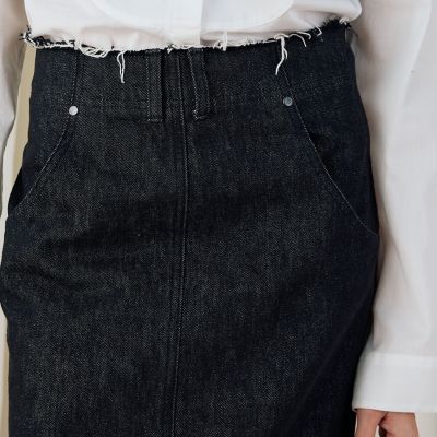 ブラックデニム　ブラレット付きマキシスカート