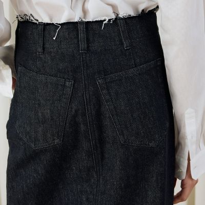 ブラックデニム　ブラレット付きマキシスカート