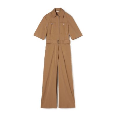＜maison TOMORROWLAND＞ストレッチポプリン　ハーフスリーブジャンプスーツ