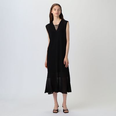 クレープニット　フレアワンピース