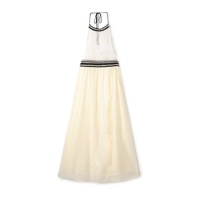 ＜maison TOMORROWLAND＞コットンシルクローンレースコンビ　ホルターネックワンピース