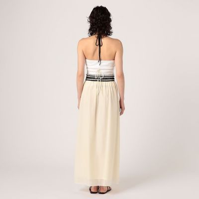 コットンシルクローンレースコンビ ホルターネックワンピース | maison