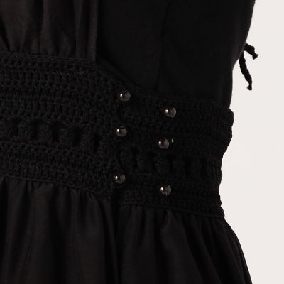 コットンシルクローンレースコンビ　ホルターネックワンピース