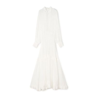 ＜maison TOMORROWLAND＞シルクシフォン　ラッフルマキシワンピース