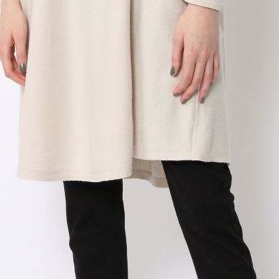 ウールポリエステル　クルーネックワンピース