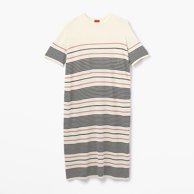 レーヨンストレッチ　クルーネックワンピース