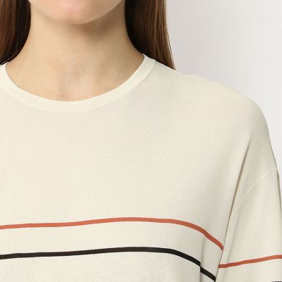 レーヨンストレッチ　クルーネックワンピース