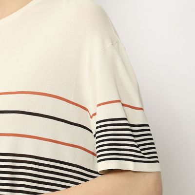 レーヨンストレッチ　クルーネックワンピース