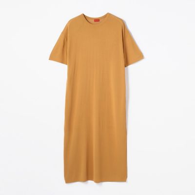 レーヨンストレッチ　クルーネックワンピース