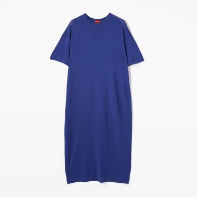 レーヨンストレッチ　クルーネックワンピース