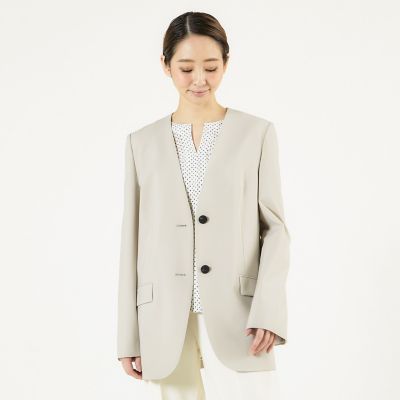 maison TOMORROWLAND/メゾン トゥモローランド ウーステッドウールトロピカル　ノーカラージャケット