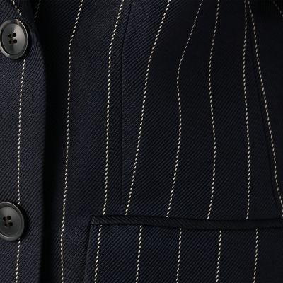 アセテートリネンストライプ ダブルブレストジャケット | maison