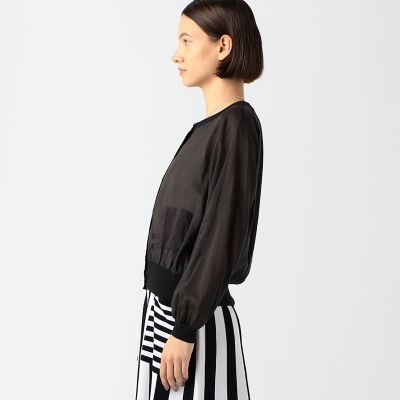 コットンシルクローン　クルーネックカーディガン