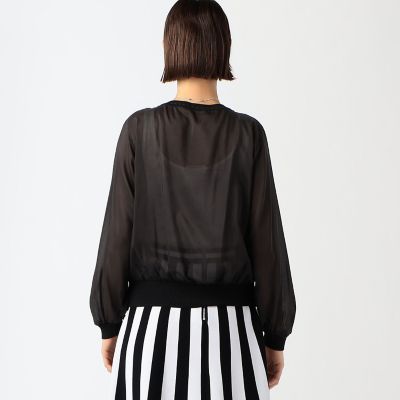 コットンシルクローン　クルーネックカーディガン