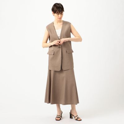 ライトリネンストレッチ　ジレ