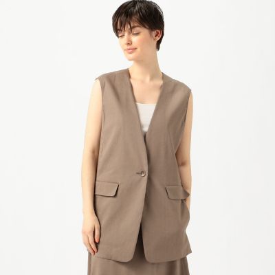 ライトリネンストレッチ　ジレ