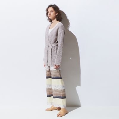 コットンニット ベルテッドノーカラージャケット | maison