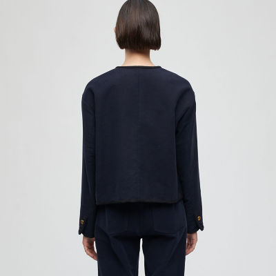 コットンモールスキン クルーネックジャケット | maison TOMORROWLAND