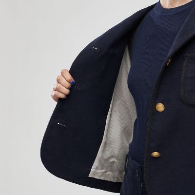 コットンモールスキン クルーネックジャケット | maison TOMORROWLAND