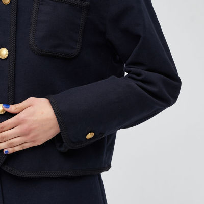 コットンモールスキン クルーネックジャケット | maison TOMORROWLAND