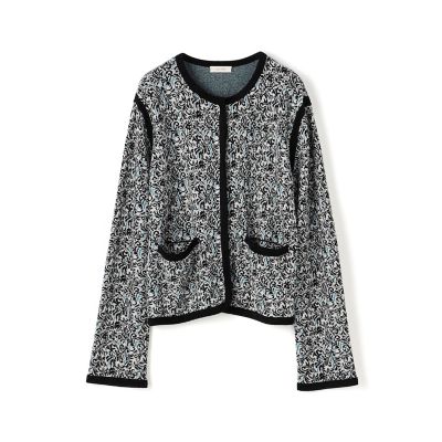 ＜maison TOMORROWLAND＞ボタニックジャカード　クルーネックカーディガン