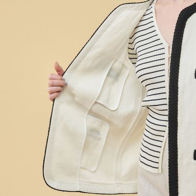 ヘビーオックスフォードリネン ノーカラージャケット | maison