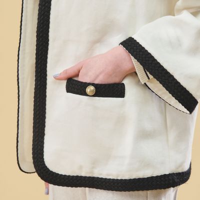 トゥモローランドDESPRESヘビーオックスフォードリネンノーカラージャケット ヘビーオックスフォードリネン ノーカラージャケット | maison