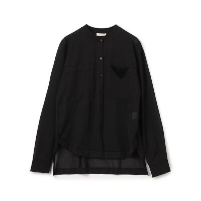 ＜maison TOMORROWLAND＞ドライポリニット　バンドカラーシャツジャケット