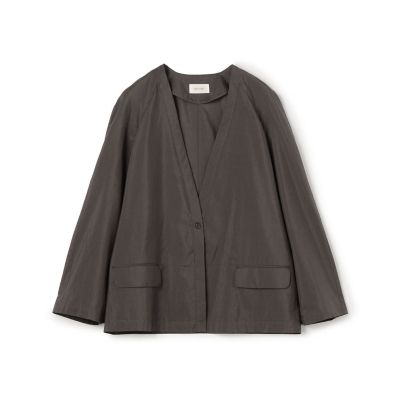 コットンシルクタイプライター ケープライクジャケット （チャコールグレー） コットンシルクタイプライター ケープライクジャケット | maison