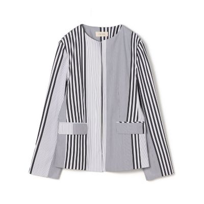 ＜maison TOMORROWLAND＞コットンストレッチブロード　クルーネックジャケット