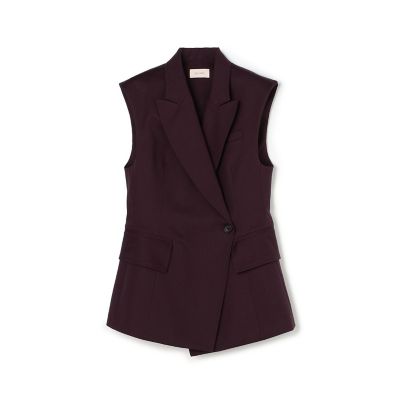 最終お値下げ【TOMORROWLANDcollection】ジレ新品　26400 セール】 ウールカシミヤライトリバー ベルテッドロングジレ