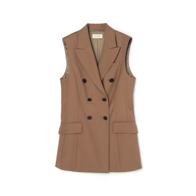 ＜maison TOMORROWLAND＞ハイツイストギャバジン　ダブルブレストジレ