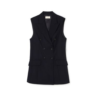 ハイツイストギャバジン ダブルブレストジレ | maison