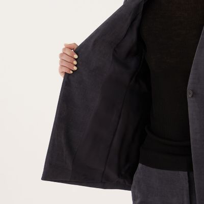 美品 Oggi掲載*トゥモローランド レーヨンコットンノーカラージャケット コットンレーヨンベルベット ノーカラージャケット | maison