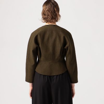 ベルト付きリネンキャンバスジャケット コットンリネンキャンバス コンパクトジャケット | maison