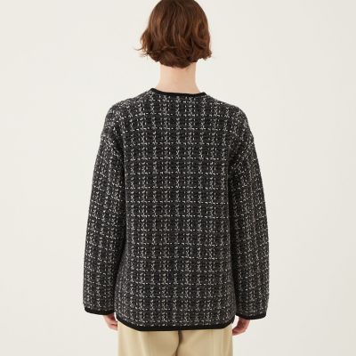 プチブークレーツイードニット クルーネックジャケット プチブークレーツイードニット クルーネックジャケット | maison