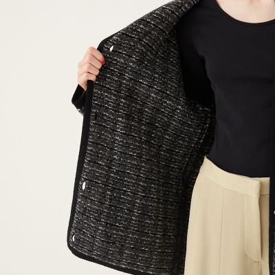 プチブークレーツイードニット クルーネックジャケット | maison